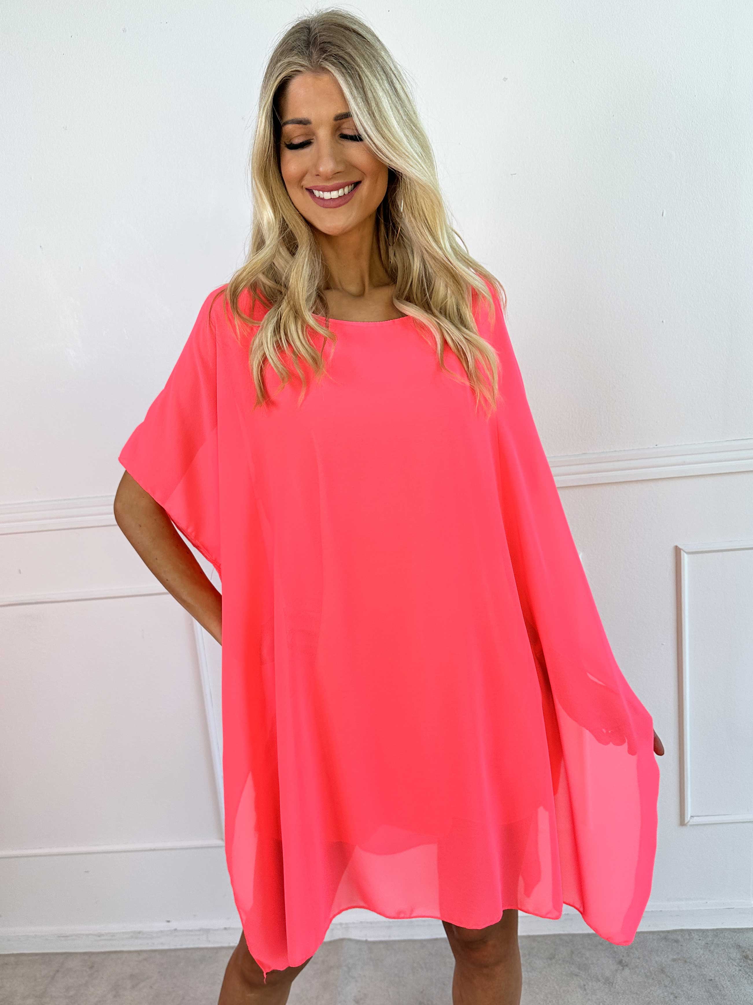 Mirabella Plain - Tunikaklänning med chiffonglager och underkjol i viskos